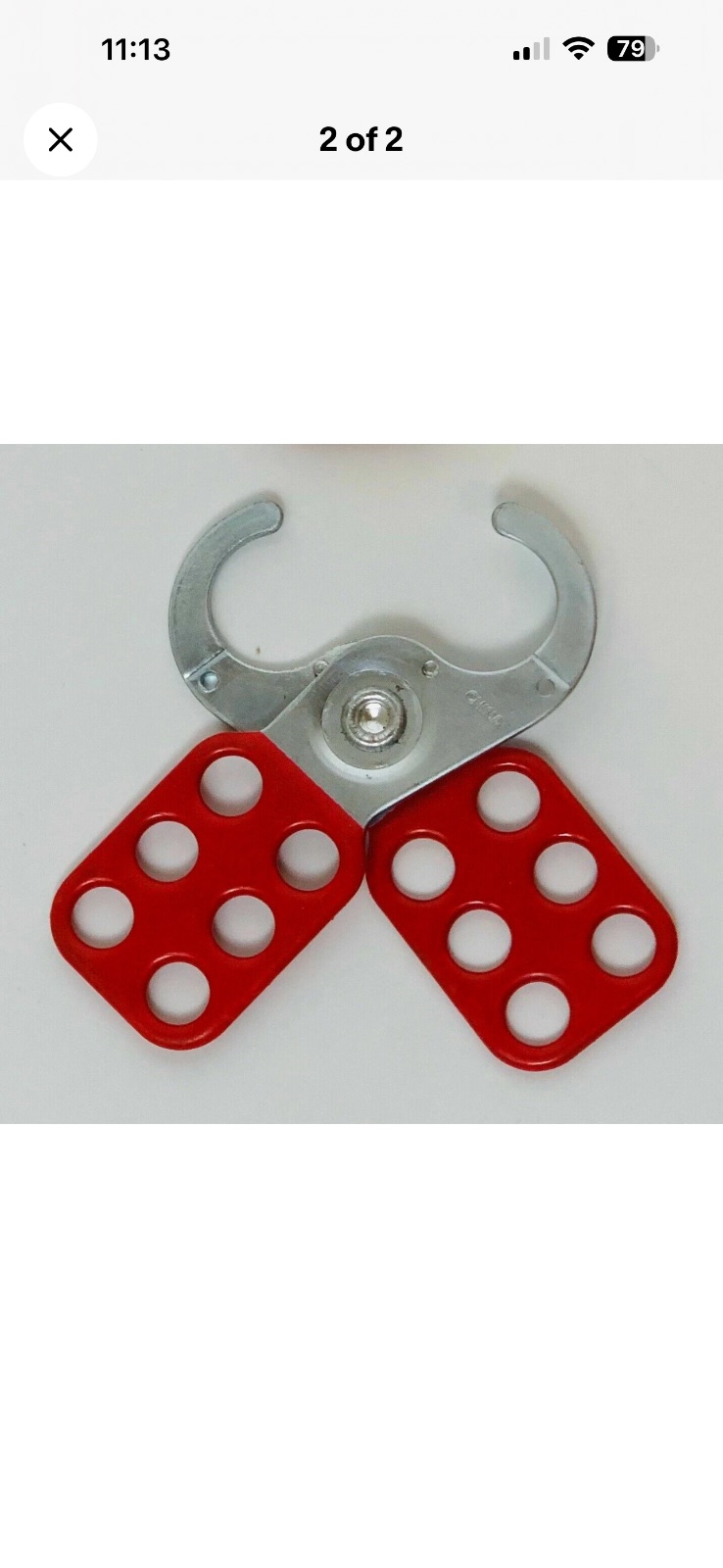 2 Pcs Brady Red Vinyl Coated Steel Safety Lock Out Tag Out Hasp With 1" Jaw 2
