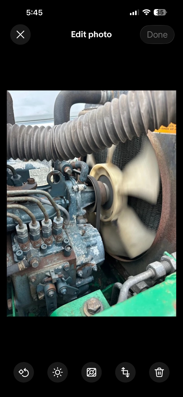 Kubota V1305-E 4-Cylinder Diesel Engine – Low Hours 1,756 – Tested, Used 5