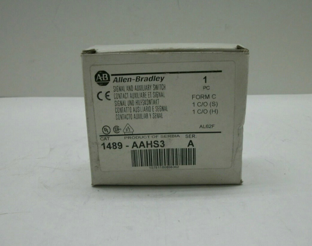 NIB ALLEN BRADLEY 1489-AAHS3 SER A SIGNAL AND AUXILIARY SWITCH 1489AAHS3