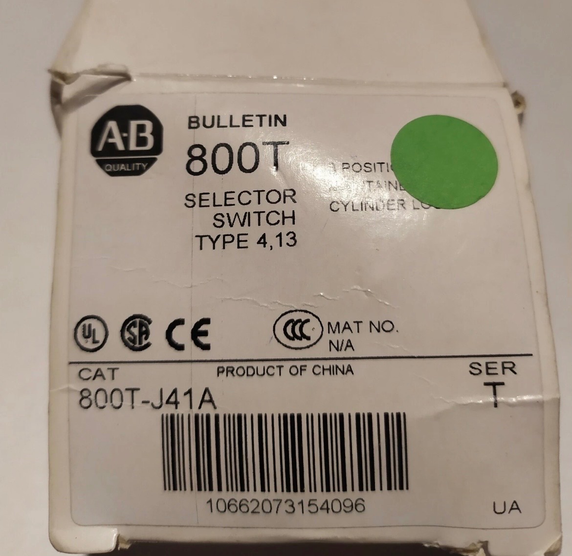 Allen Bradley via TCS 800TJ41A Ser. T NSNP 800T J41A 2