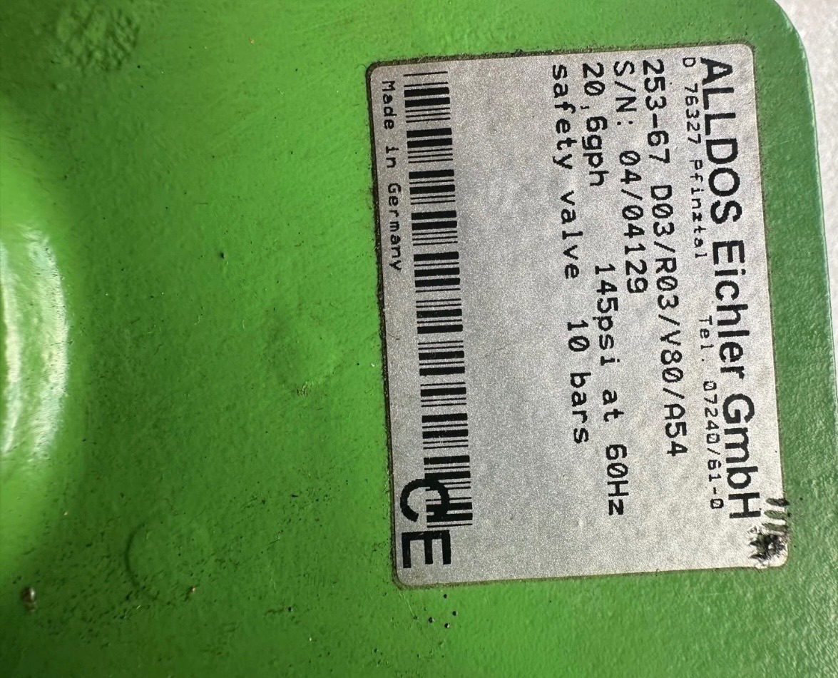 ALLDOS PISTON DIAPHRAGM DOSING PUMP 2x13 I/h 10 bar 50 Hz MODEL 251-13/2 A60/V80 2