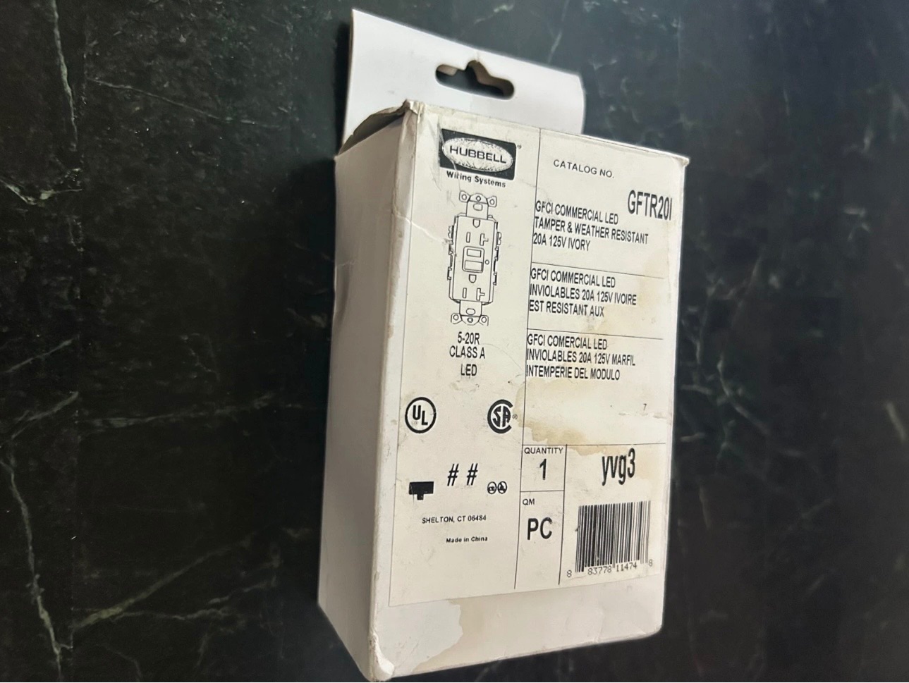 Hubbell GFTR20I GFCI 20A 125V Ivory ~COMMERCIAL LED 2