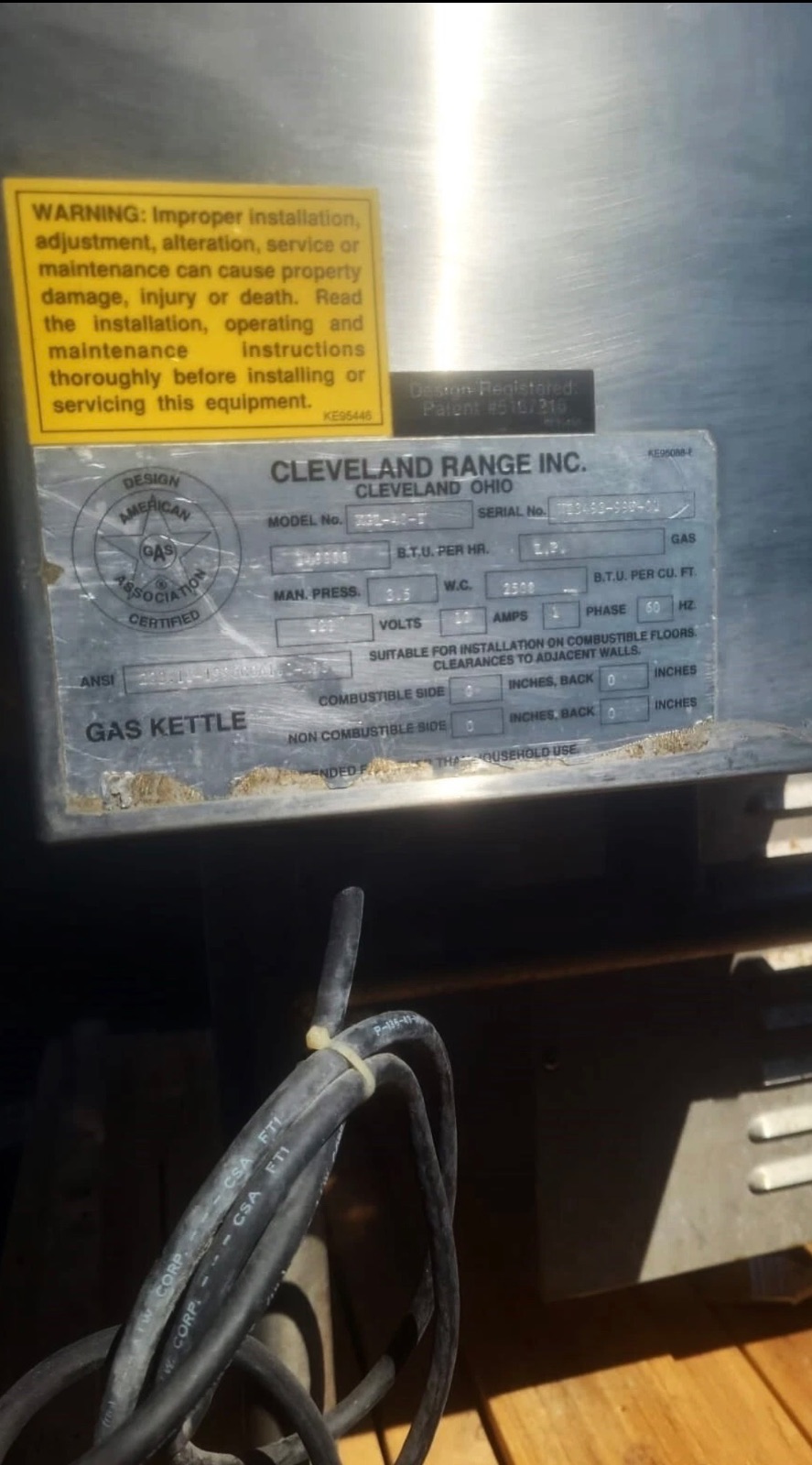 Cleveland KGL-40-T 40-Gallon Gas Kettle – Propane – 60 Hz 10