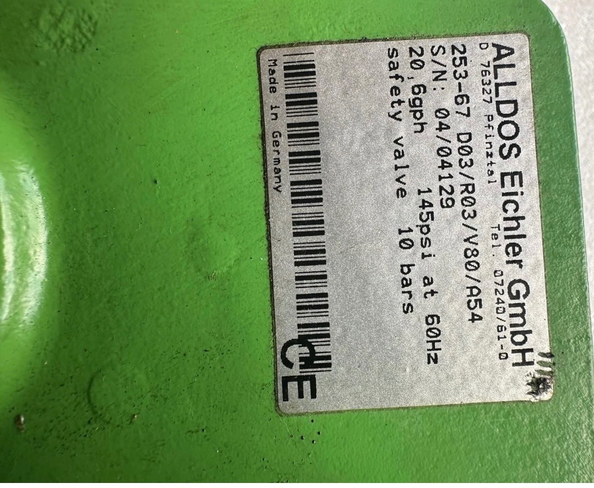 ALLDOS PISTON DIAPHRAGM DOSING PUMP 2x13 I/h 10 bar 50 Hz MODEL 251-13/2 A60/V80 5